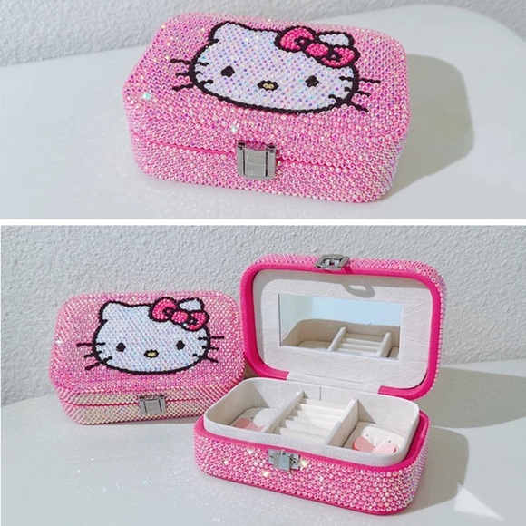 Hello Kitty Jewelry Box Organizer Y2K Pink Crystal Special Edition Sanrio Cat - Picture 17 of 17